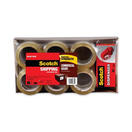 SCOTCH 3750 Packaging Tape w/DP300 Disp, 3" Core, 1.88"x54.6 yds, Clear, PK12 3750-12-DP3